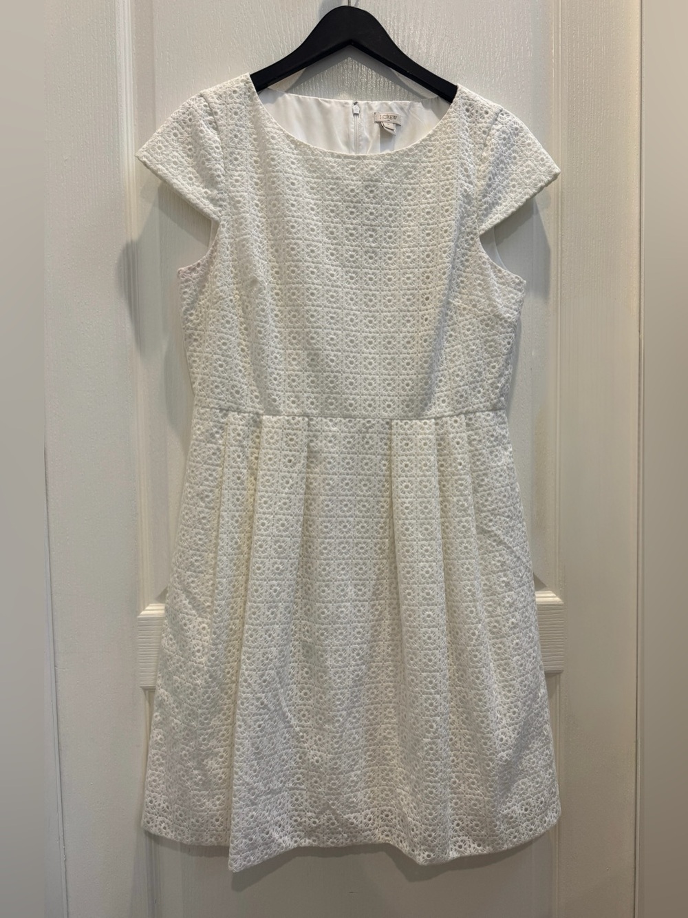 J. Crew White Lace Cap-Sleeve Mini Dress
